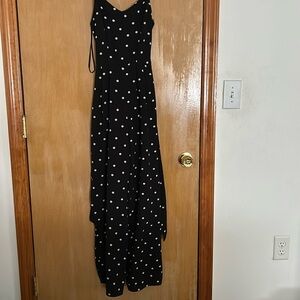 Black and White Jumpsuit with waist string